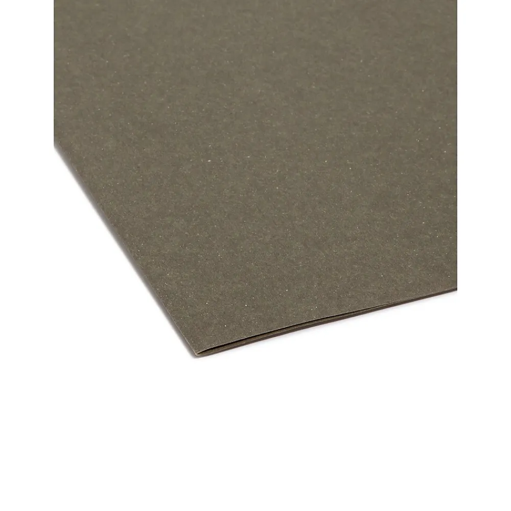 Hanging File Folders|Smead FasTab Recycled Hanging File Folder, 3-Tab Tab, Legal Size, Standard Green, 20/Box (64137)
