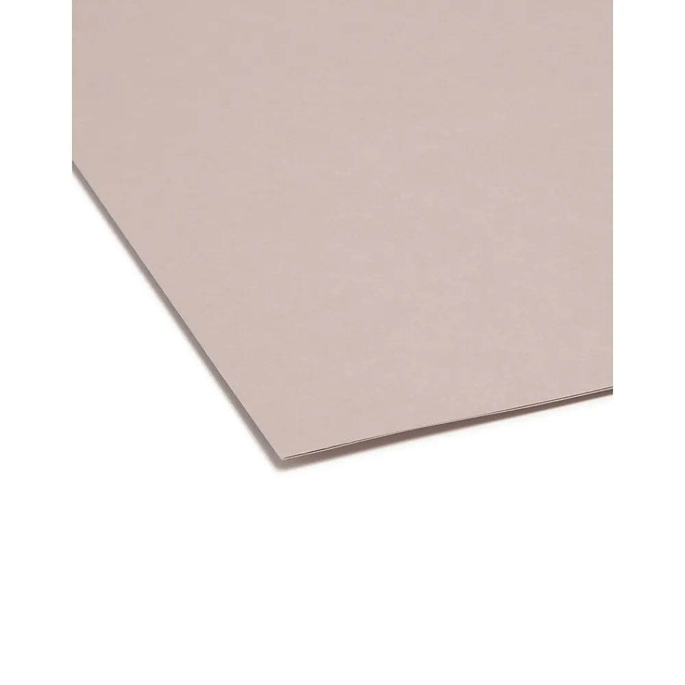 File Folders|Smead File Folder, 3 Tab, Letter Size, Light Gray, 100/Bx (12343)