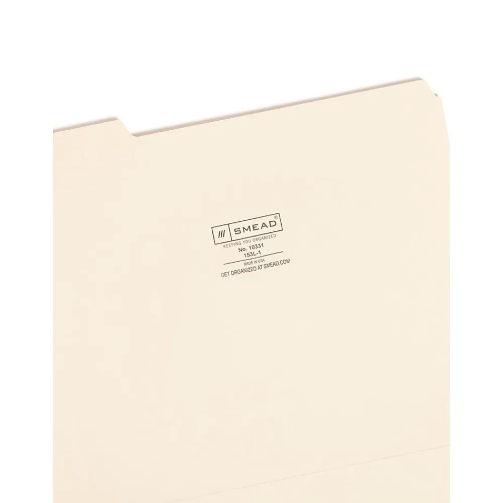 File Folders|Smead File Folder, 1/3-Cut Tab, Letter Size, Manila, 100/Box (10331)