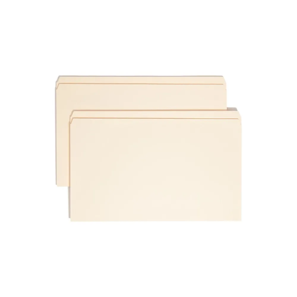 File Folders|Smead File Folder, Reinforced Straight -Cut Tab, Legal Size, Manila, 100 Per Box (15310)