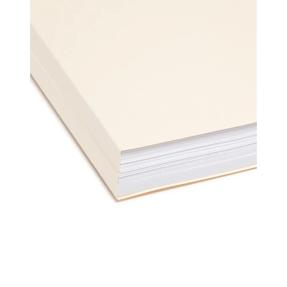File Folders|Smead File Folder, Reinforced 1/3-Cut Tab, 1-1/2" Expansion, Letter Size, Manila, 50/Box (10405)