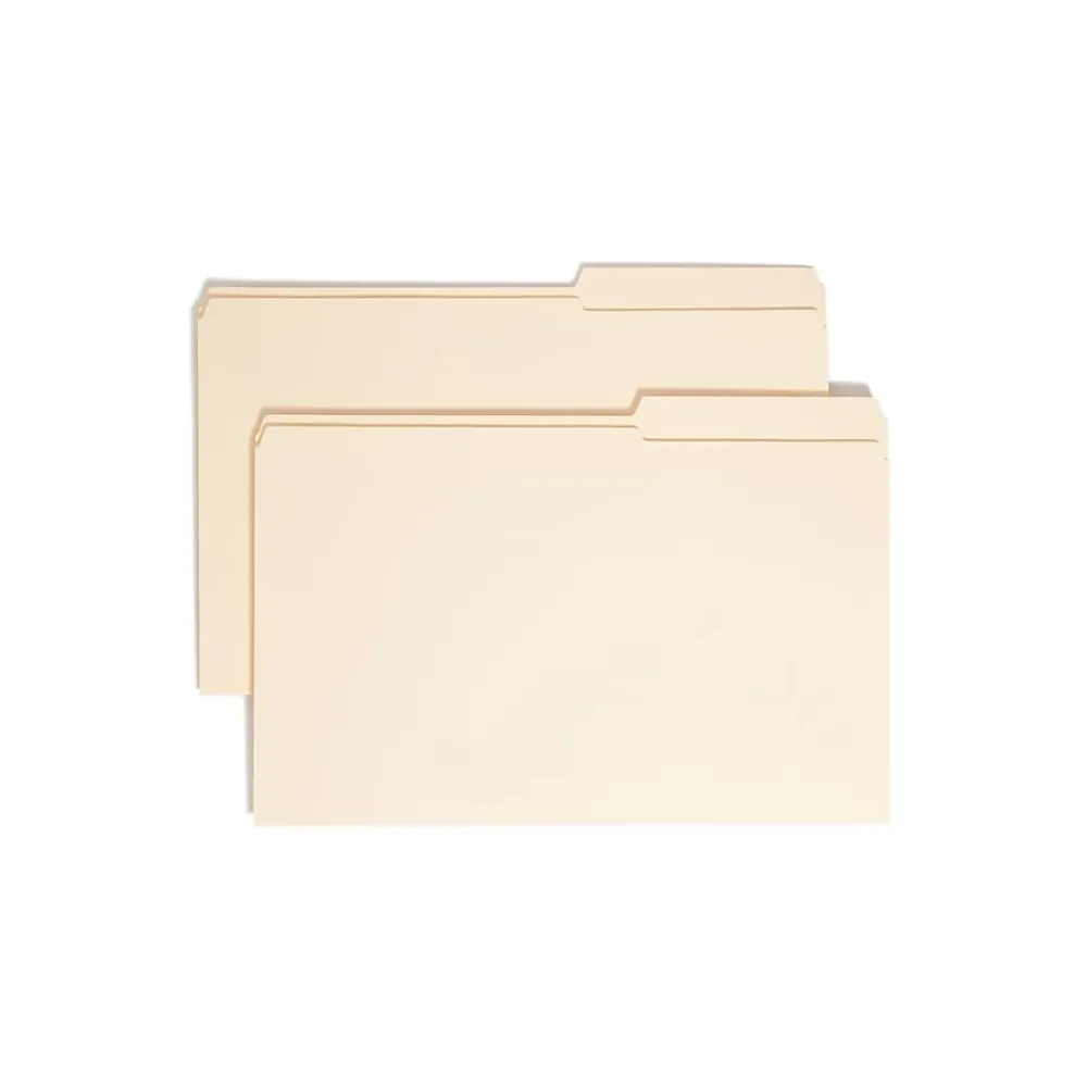 File Folders|Smead File Folder, Reinforced 2/5-Cut Tab Right Position, Legal Size, Manila, 100/Box (15386)