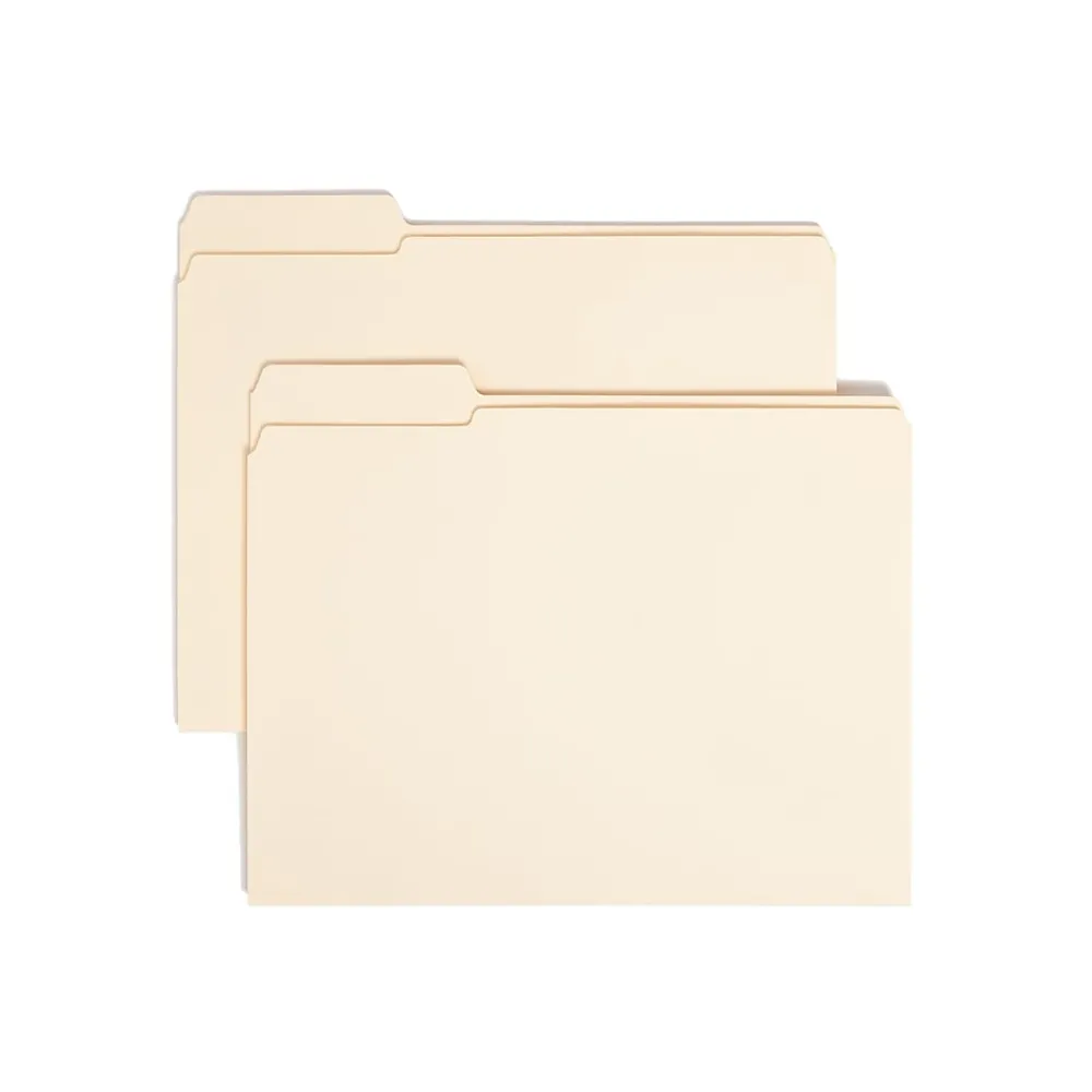 File Folders|Smead File Folders, Reinforced 1/3-Cut Tab, Letter Size, Manila, 100/Box (10335)