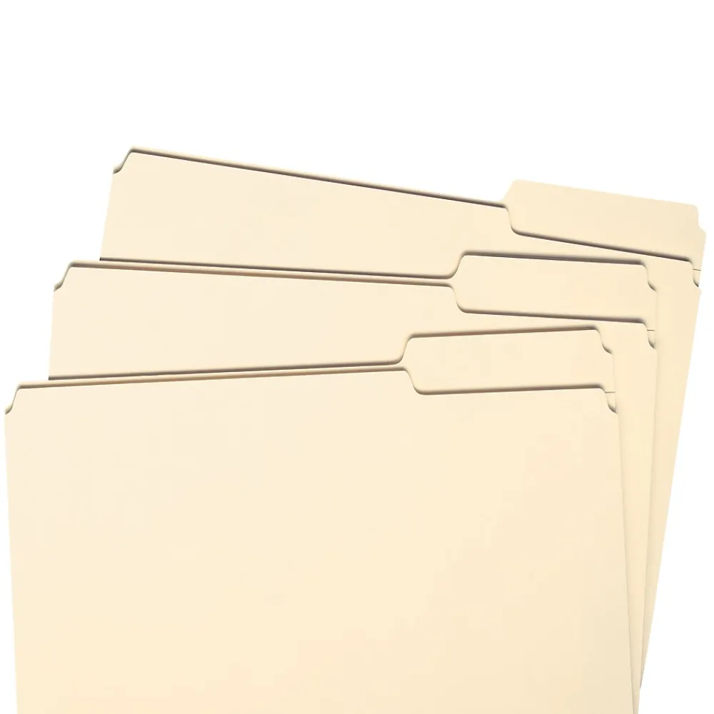 File Folders|Smead File Folders, Reinforced 1/3-Cut Tab Right Position, Letter Size, Manila, 100/Box (10337)