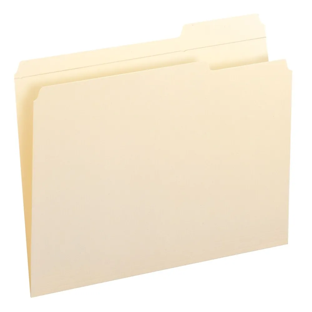 File Folders|Smead File Folders, Reinforced 1/3-Cut Tab Right Position, Letter Size, Manila, 100/Box (10337)