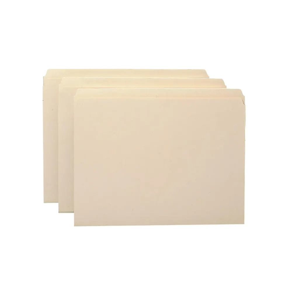 File Folders|Smead File Folders, Straight-Cut Tab, Letter Size, Manila, 100/Box (10300)