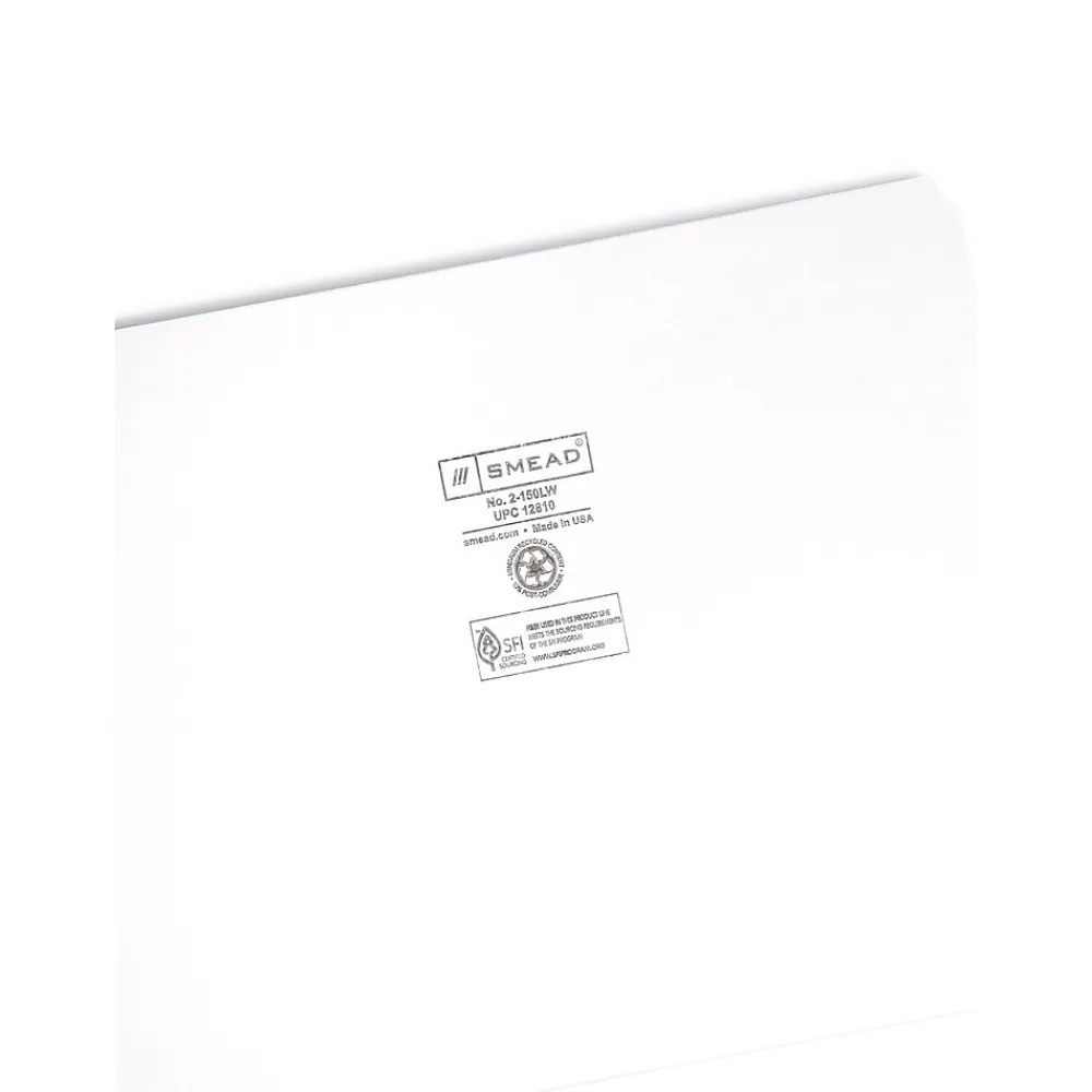 File Folders|Smead File Folders, 1-Tab, Letter Size, White, 100/Box (12810)