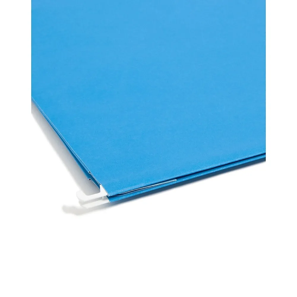 Hanging File Folders|Smead Hanging File Folders, 1/5-Cut Adjustable Tab, Letter Size, 3" Expansion, Sky Blue, 25/Box (64270)