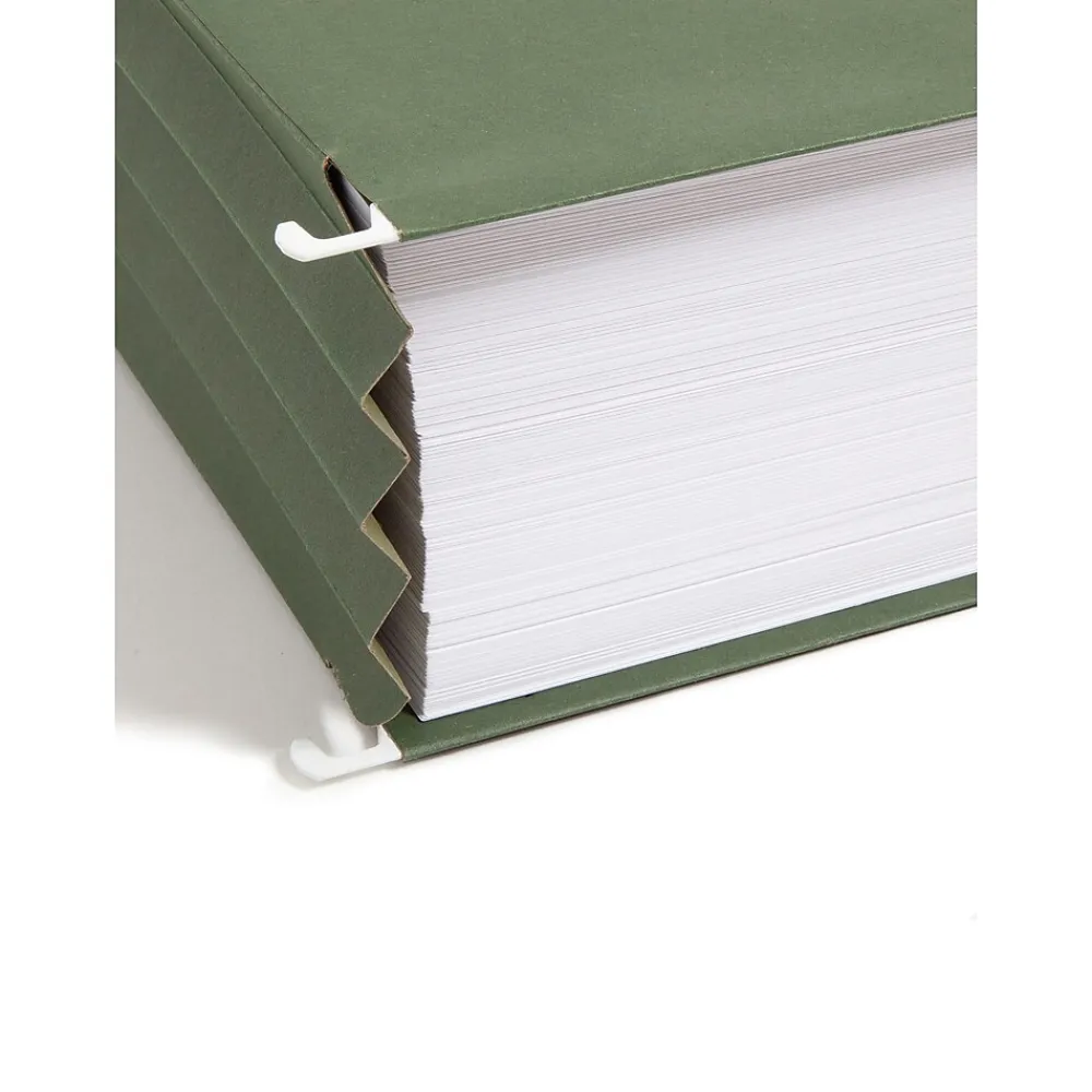 Hanging File Folders|Smead Hanging File Folders, 3 1/2" Expansion, Legal Size, Standard Green, 10/Box (64320)