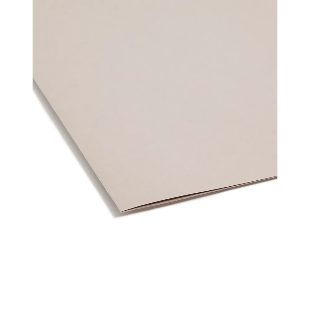 Hanging File Folders|Smead Heavy Duty TUFF Box Bottom Hanging File Folder, 4" Expansion, 1-Tab, Letter Size, Steel Gray, 18/Box (64242)