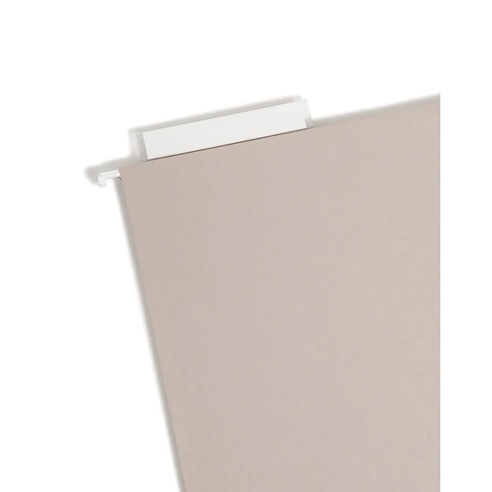 Hanging File Folders|Smead Heavy Duty TUFF Hanging File Folders with Easy Slide™ Tab, 1/3 Cut, Legal Size, Steel Gray, 18/Box (64340)