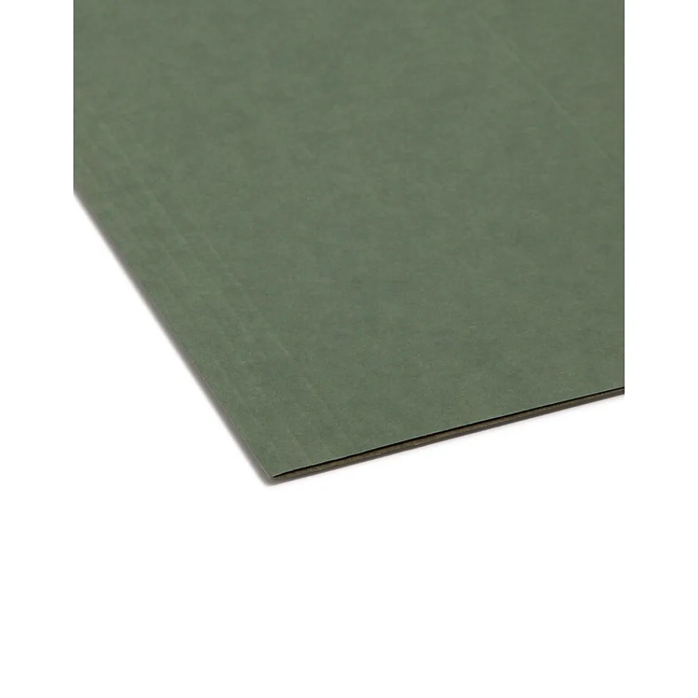 Hanging File Folders|Smead Heavy Duty TUFF Recycled Hanging File Folder, 3-Tab Tab, Legal Size, Standard Green, 20/Box (64136)