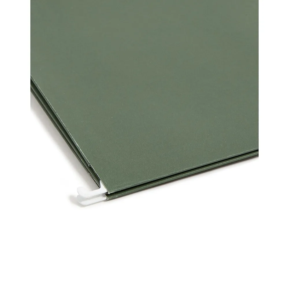 Hanging File Folders|Smead Recycled Hanging File Pocket, 1.75" Expansion, Legal Size, Standard Green, 25/Box (64318)