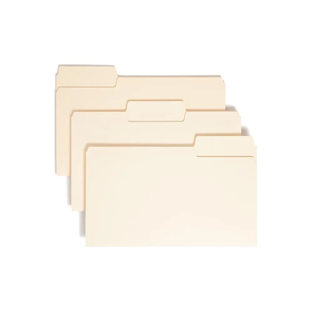File Folders|Smead SuperTab Heavyweight File Folder, Oversized 1/3-Cut Tab, Legal, Manila (15401)