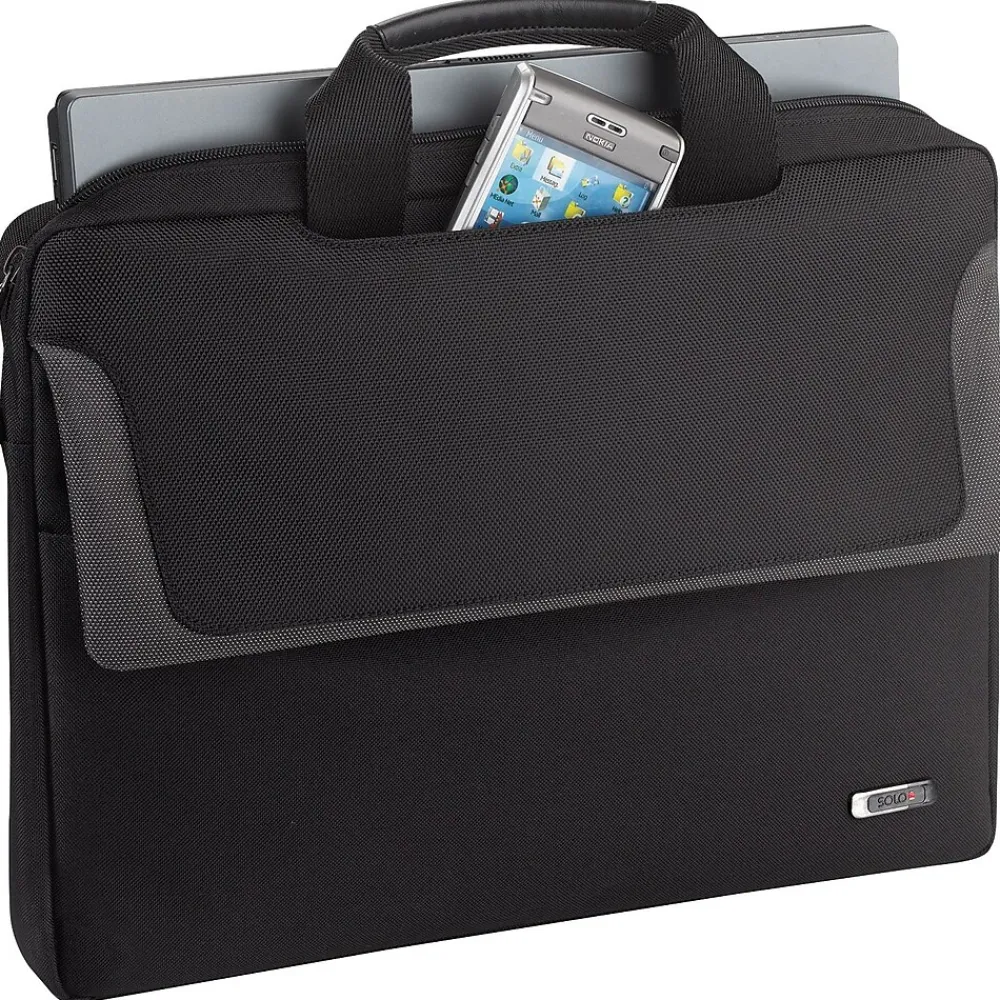 Laptop Bags|Solo New York Sterling 14.1" Polyester Laptop Bag, Metallic Trim (CLA112-4)