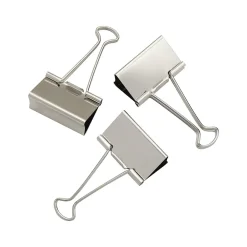 Clips & Fasteners|Staples 0.75" Binder Clips, Small, Silver, 40/Pack (32006)