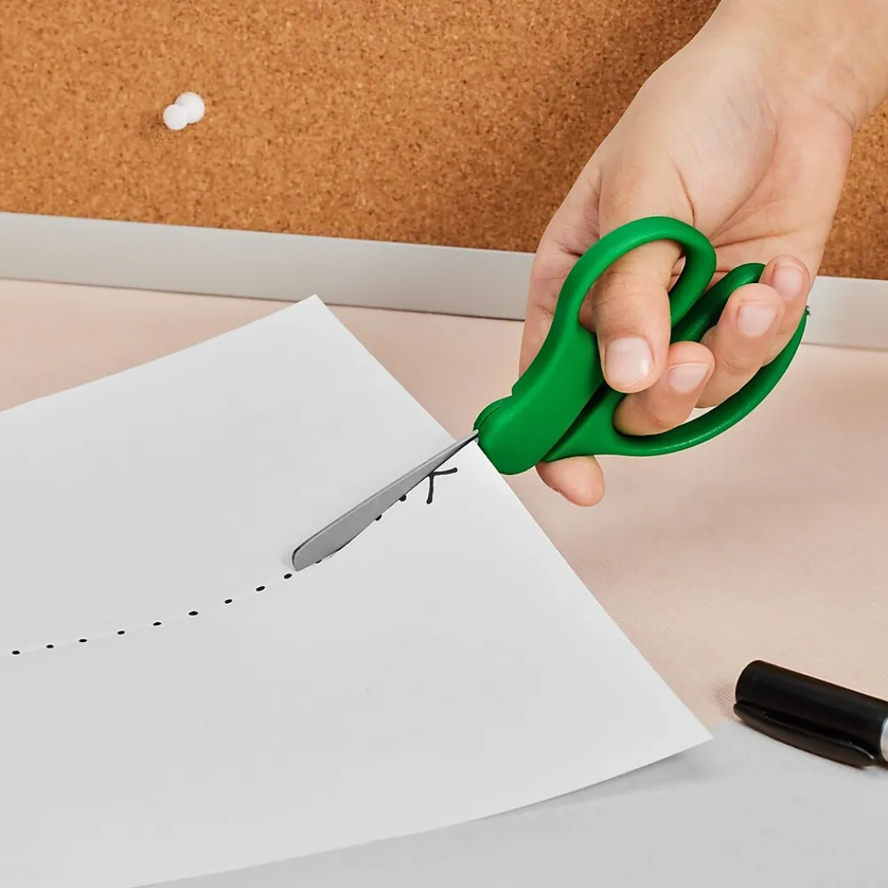 Scissors|Staples 5" Kids Blunt Tip Stainless Steel Scissors, Straight Handle, Right & Left Handed (TR55052)