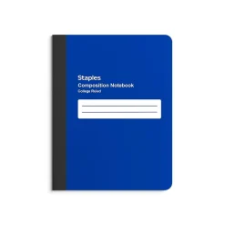 Composition Notebooks|Staples ® Composition Notebook, 7.5" x 9.75", College Ruled, 80 Sheets, Assorted Colors (ST54889)