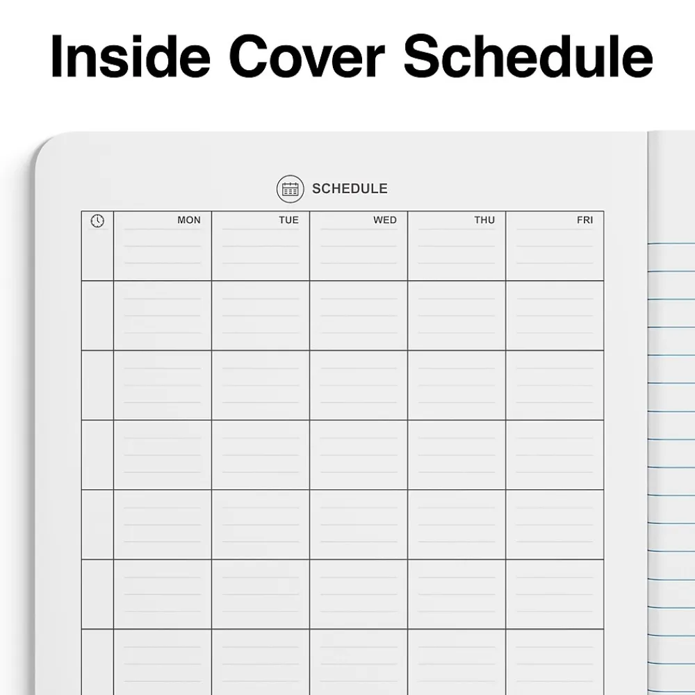 Composition Notebooks|Staples ® Composition Notebooks, 7.5" x 9.75", Wide Ruled, 100 Sheets, /White Marble, 4/Pack (ST58369) Black