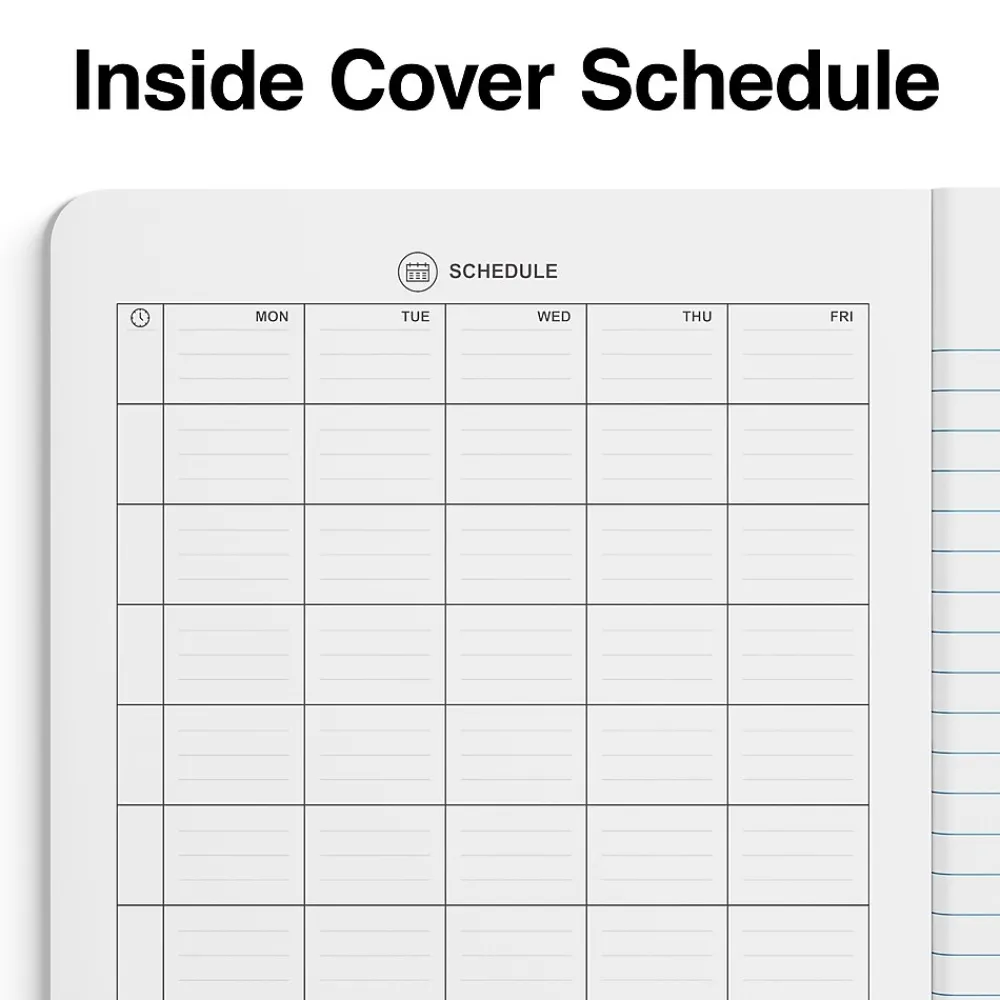 Composition Notebooks|Staples ® Composition Notebooks, 7.5" x 9.75", Wide Ruled, 100 Sheets, , 4/Pack (ST58368) Assorted Colors