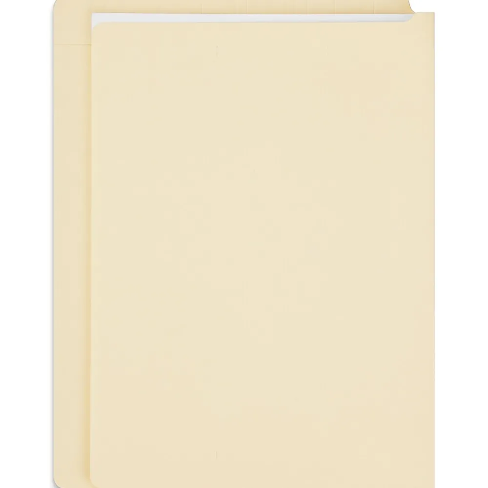 File Folders|Staples End Tab File Folder, Straight Cut, Letter Size, Manila, Reinforced Tab, 100/Box (ST62569)