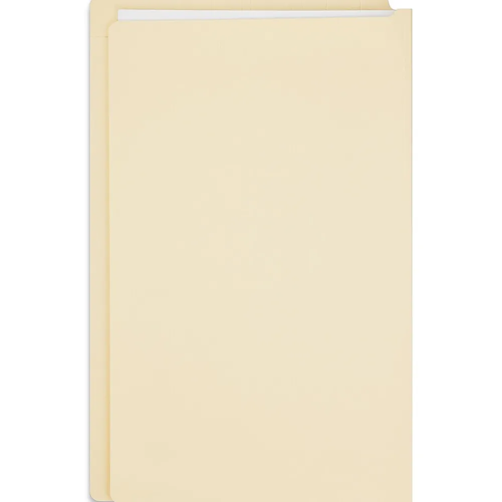 File Folders|Staples End Tab File Folder, Straight Cut, Legal Size, , Manila, Reinforced Tab, 100/Box (ST62571)