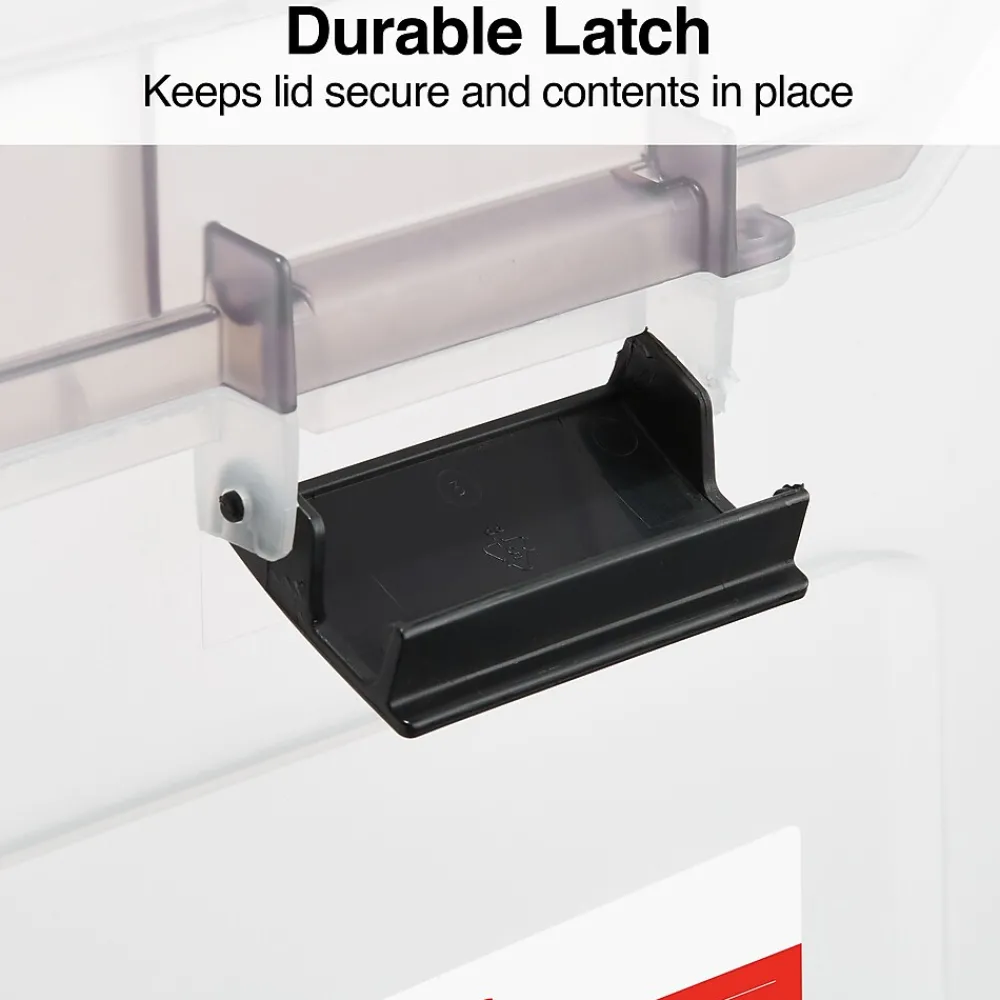 File Storage|Staples File Box File Portable Tote, Letter Size, Clear (140165/111112)