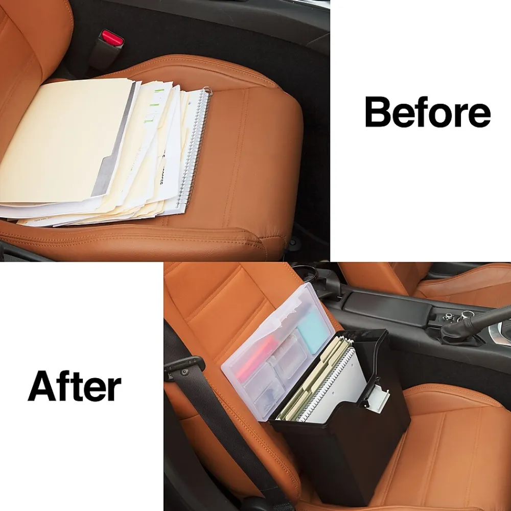 File Storage|Staples File Box File Portable Tote, Letter Size, Clear (140165/111112)