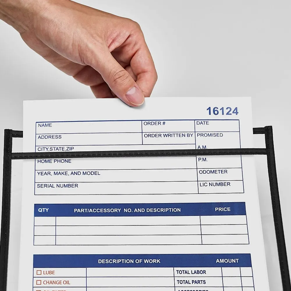 Sheet Protectors|Staples Heavy Duty Stitched Job Ticket Holder, 9" x 12", Clear, 25/Pack (17703)