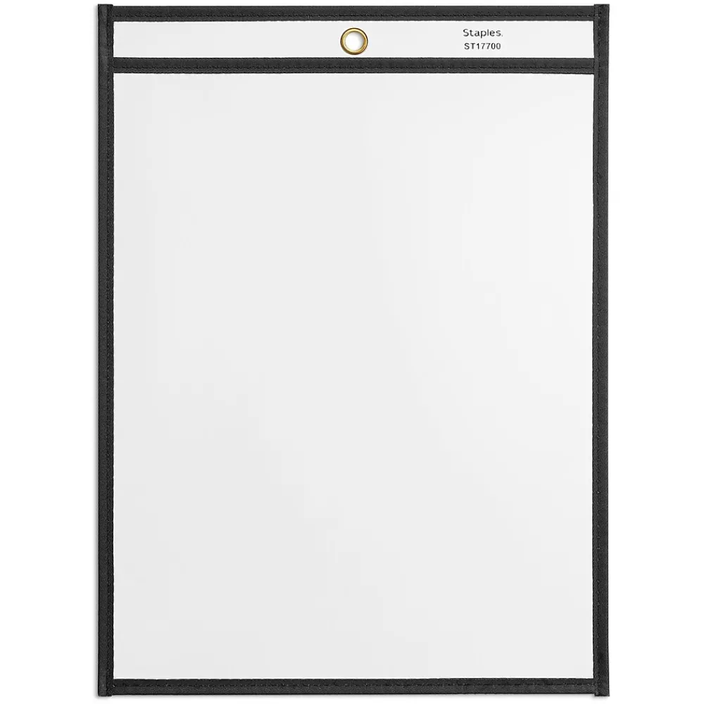 Sheet Protectors|Staples Heavy Weight Stitched Job Ticket Holder, 8.5" x 11", Clear, 25/Pack (17700)