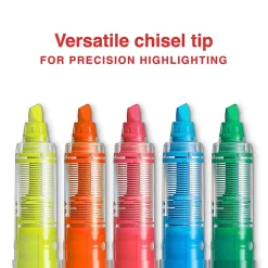 Highlighters|Staples ® Hype! Stick Highlighters, Chisel Tip, Assorted, 5/Pack (34657-CC)