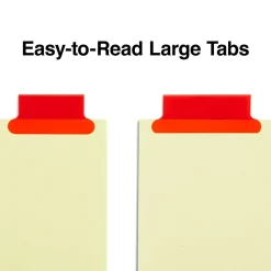 Dividers|Staples Large Tab Insertable Paper Divider, 8 Tabs, Buff with Assorted-Color Tabs, 4 Sets (13517/14483)