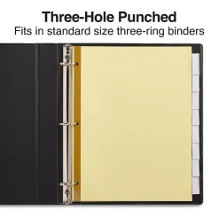 Dividers|Staples Large Tab Insertable Paper Divider, 8 Tabs, Buff with Clear Tabs, 4 Sets (13516/14482)