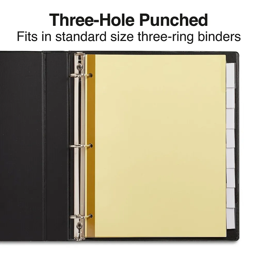Dividers|Staples Large Tab Insertable Paper Divider, 8 Tabs, Buff with Clear Tabs, 4 Sets (13516/14482)