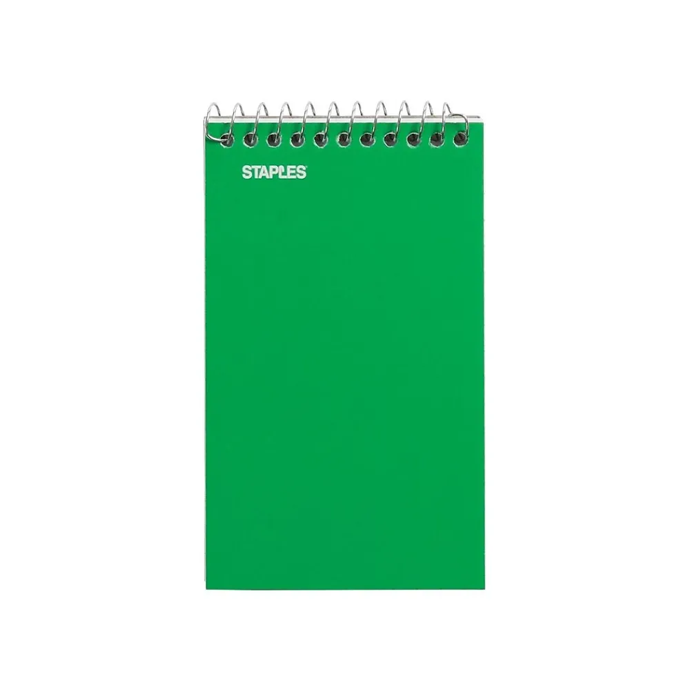 Notebooks|Staples Memo Pads, 3" x 5", College Ruled, Assorted Colors, 75 Sheets/Pad, 240 Pads/Pack (TR11491CT)