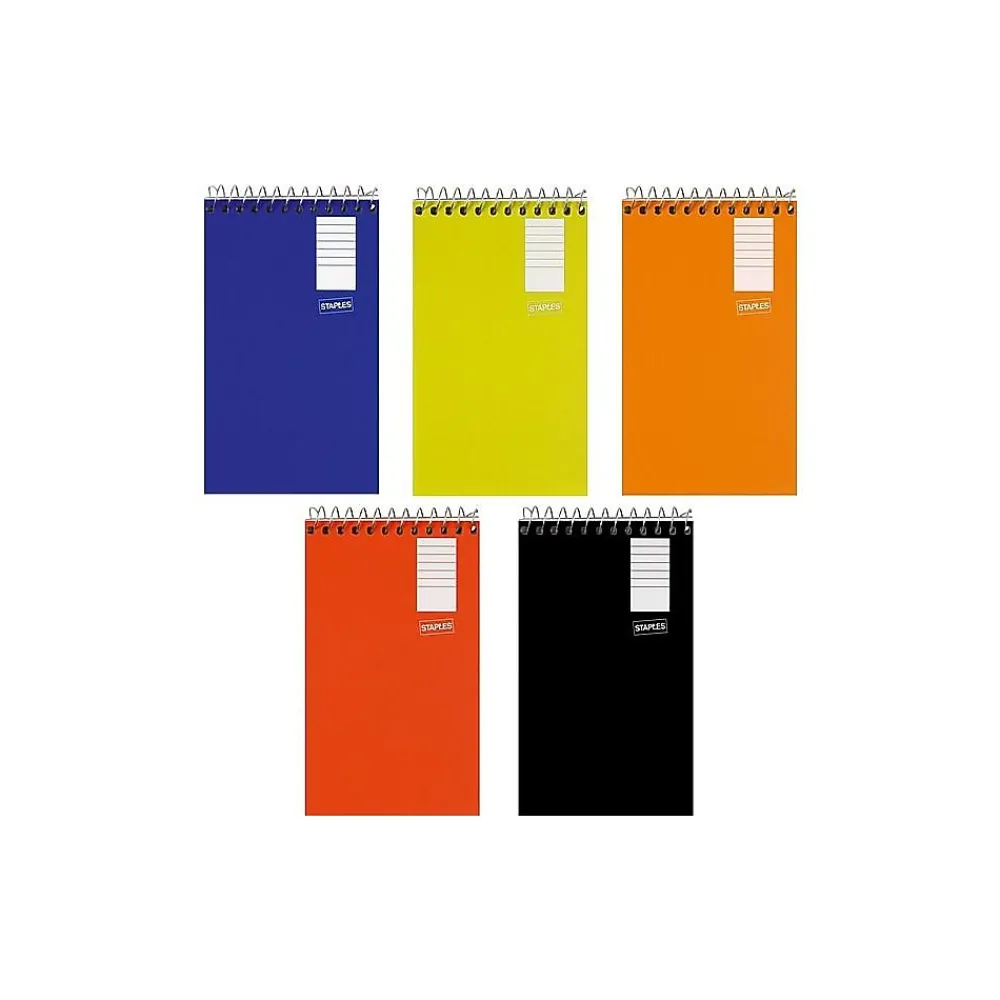 Notebooks|Staples Memo Pads, 3" x 5", College Ruled, Assorted Colors, 75 Sheets/Pad, 240 Pads/Pack (TR11491CT)