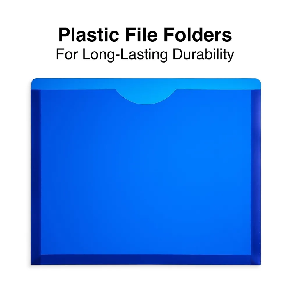 File Folders|Staples Moisture Resistant File Pockets, Letter Size, Assorted Colors, 10/Pack (TR18372)