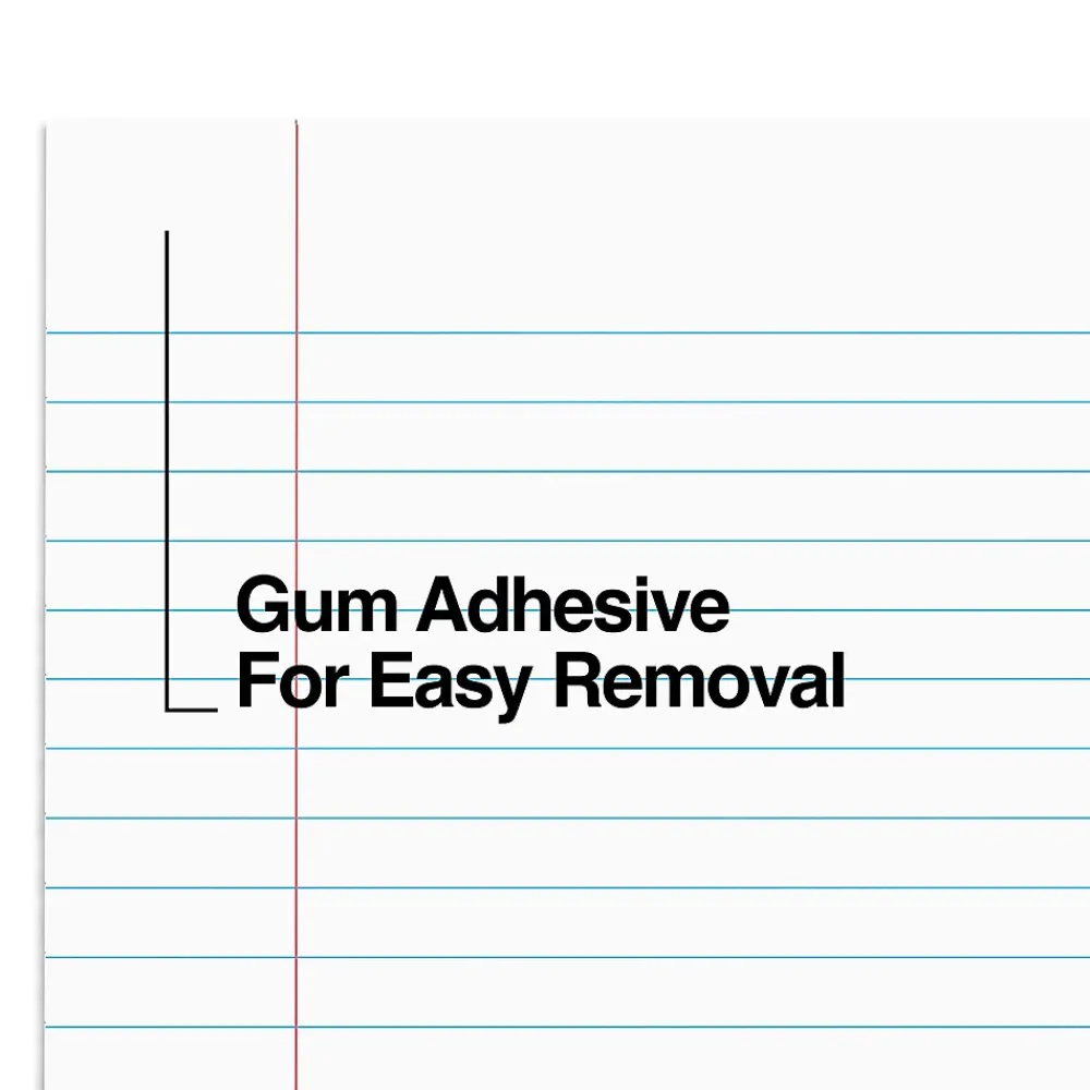 Notepads|Staples Notepads, 8.5" x 11" (US letter), Wide Ruled, White, 50 Sheets/Pad, Dozen Pads/Pack (ST57334)