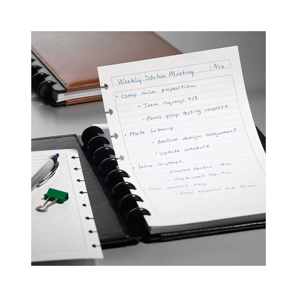 Filler Paper|Staples Premium Arc Notebook System Refill Paper, 5.5" x 8.5", 50 Sheets, Narrow Ruled, Cream (19993)