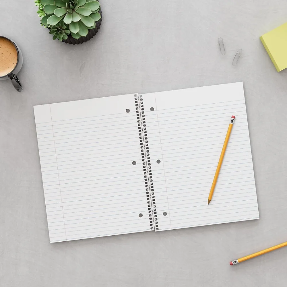 Subject Notebooks|Staples Premium Poly 1-Subject Notebook, 8" x 10.5", Wide Ruled, 100 Sheets, (TR20956) Black
