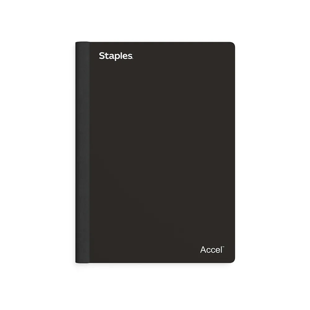 Subject Notebooks|Staples Premium 2-Subject Notebook, 6" x 9.5", College Ruled, 100 Sheets, (TR58325) Black