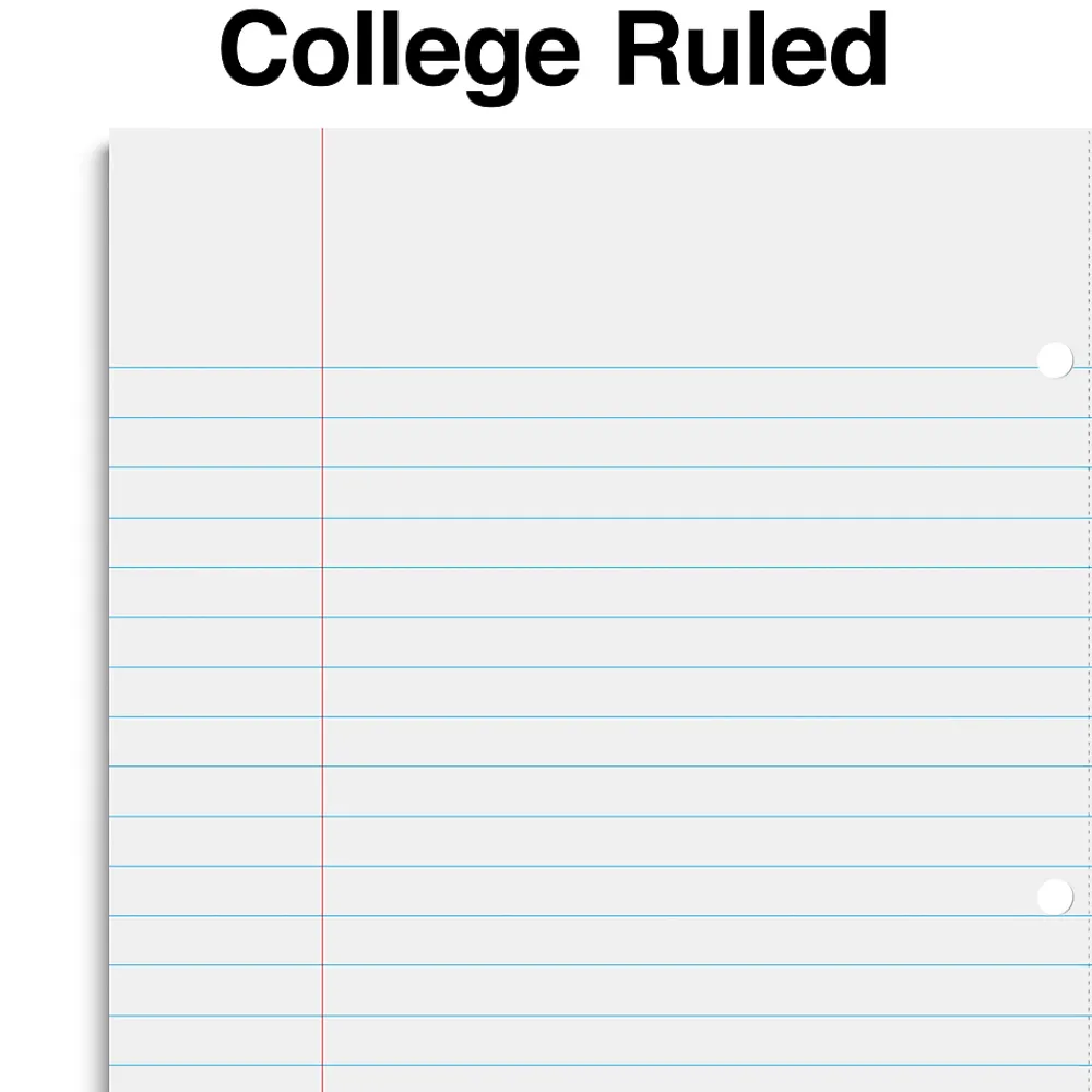Notebooks|Staples Premium 3-Subject Notebook, 8.5" x 11", College Ruled, 150 Sheets, (ST58332) Red