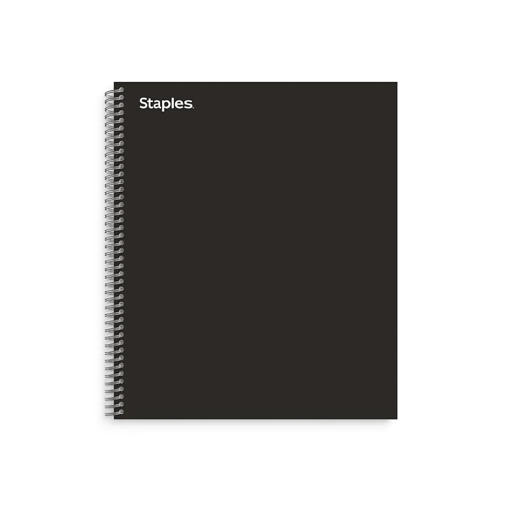 Subject Notebooks|Staples ® Premium 3-Subject Subject Notebooks, 8.5" x 11", College Ruled, 150 Sheets, Black (TR58359M-CC)