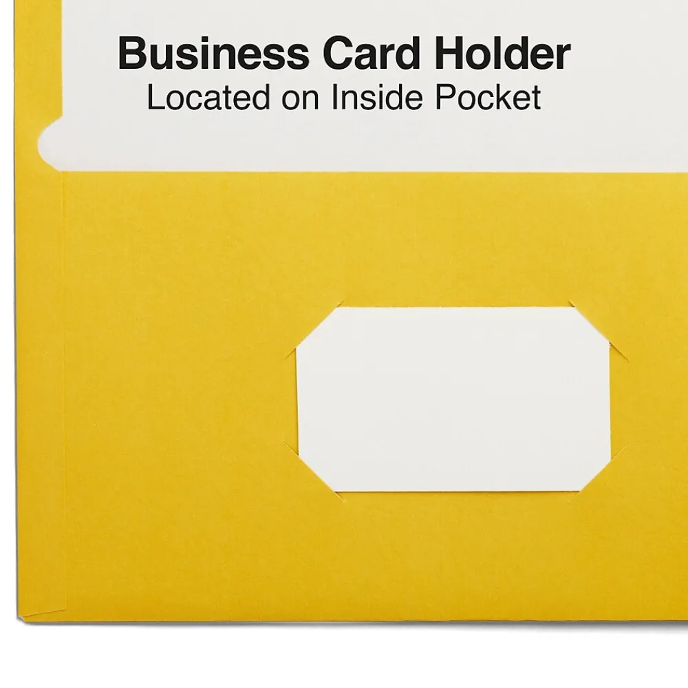 Pocket Folders|Staples Smooth 2-Pocket Paper Folder, , 25/Box (27538-CC) Yellow