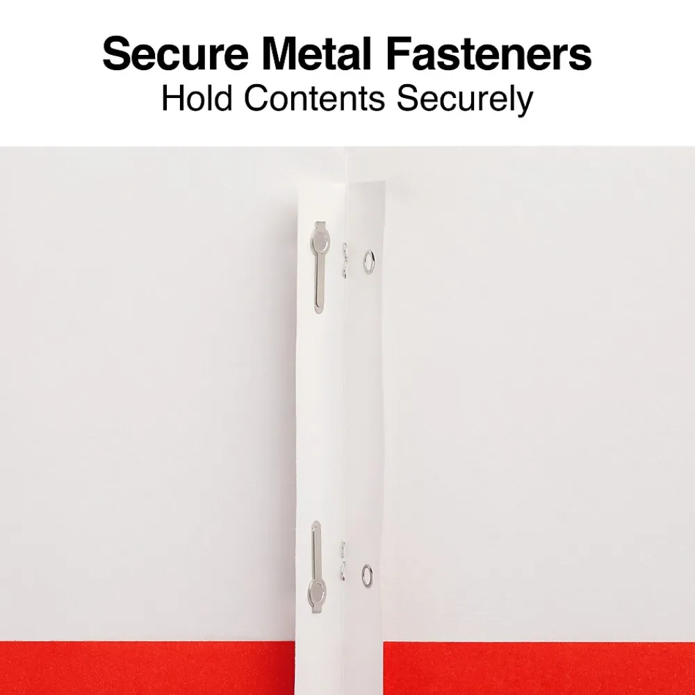 Pocket Folders|Staples Smooth 2-Pocket Paper Folder with Fasteners, , 25/Box (50775/27543-CC) Orange
