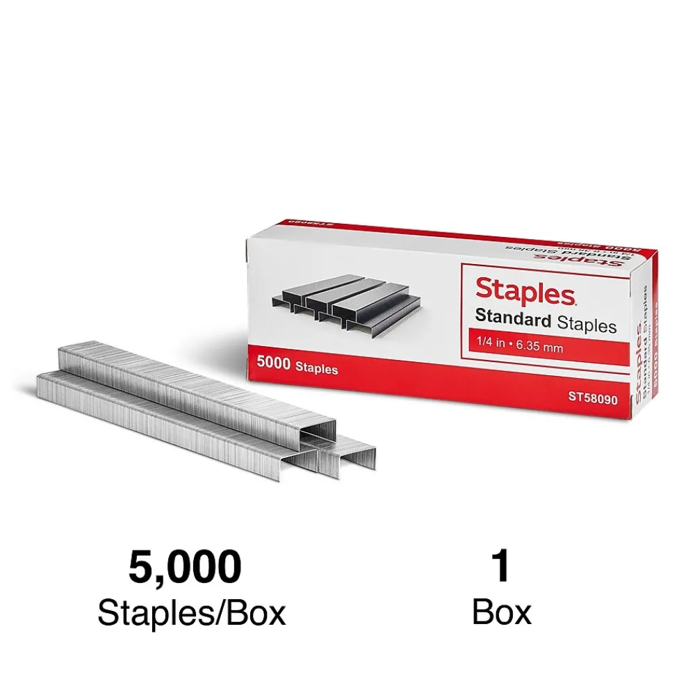 Staples|Staples Standard , 1/4" Leg Length, 5000 /Box (TR58090)