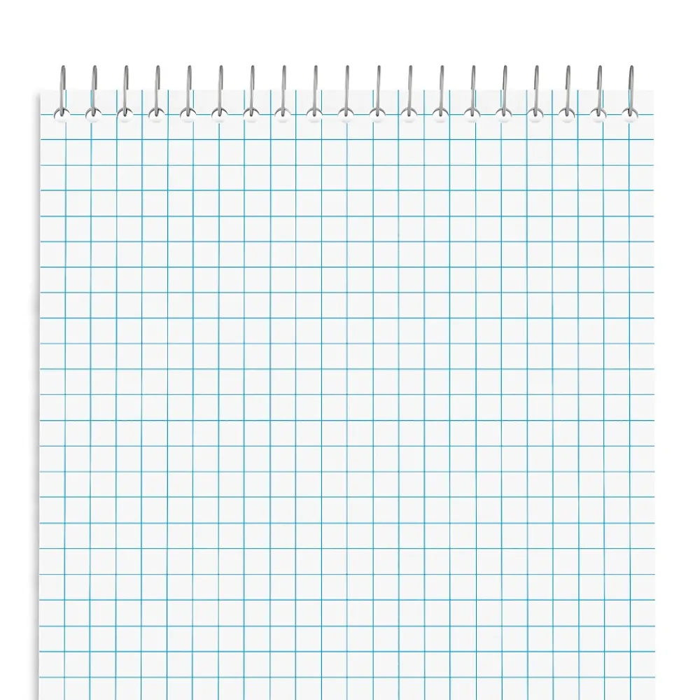 Notepads|Staples Steno Pads, 6" x 9", Graph Ruled, White, 80 Sheets/Pad, 6 Pads/Pack (ST57352)