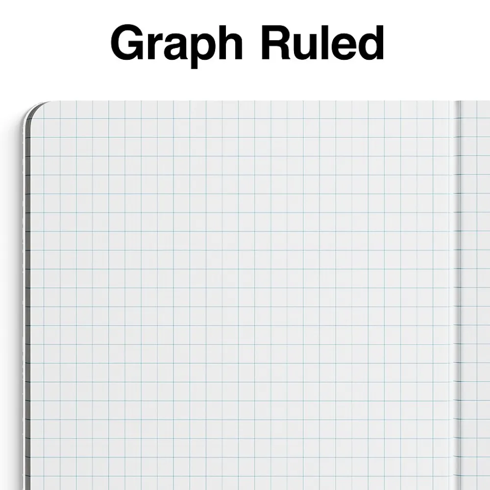 Subject Notebooks|Staples 1-Subject Composition Notebook, 7.5" x 9.75", Graph Ruled, 80 Sheets, Black, 24/Carton (20075CT)