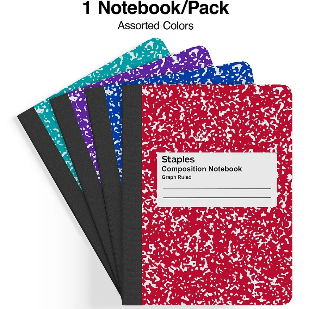 Composition Notebooks|Staples ® 1-Subject Composition Notebooks, 7.5" x 9.75", Specialty Ruled, 100 Sheets, Green (11624-CC)