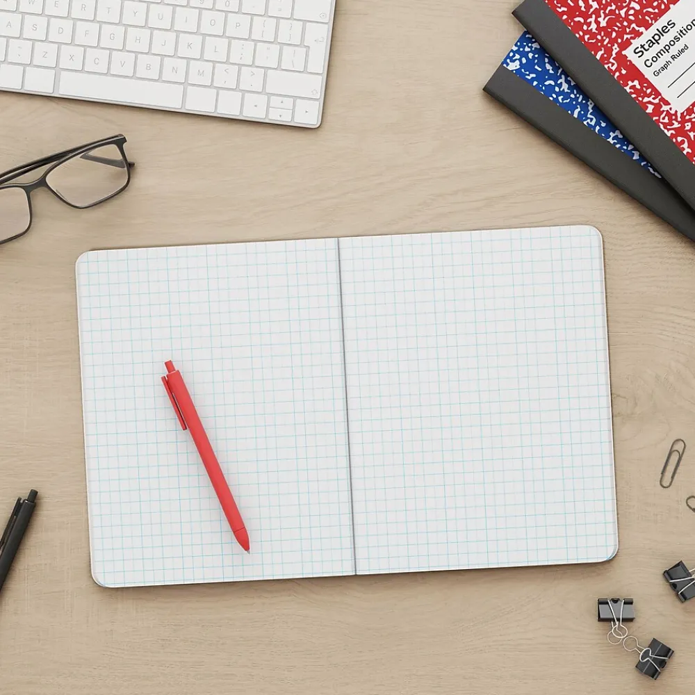 Composition Notebooks|Staples ® 1-Subject Composition Notebooks, 7.5" x 9.75", Specialty Ruled, 100 Sheets, Green (11624-CC)
